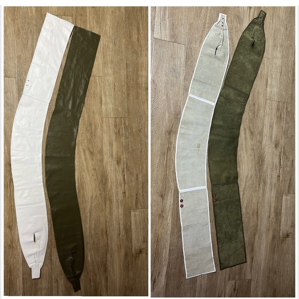French Vintage 1980s Olive Leather Belt – Wide Draping Hip or Waist - Picture 14 of 16